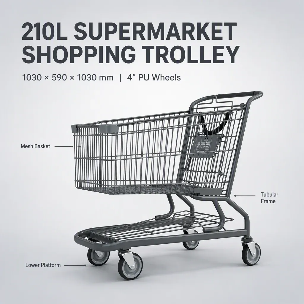 210L Supermarket American Standard Shopping Trolley 4 detail 3