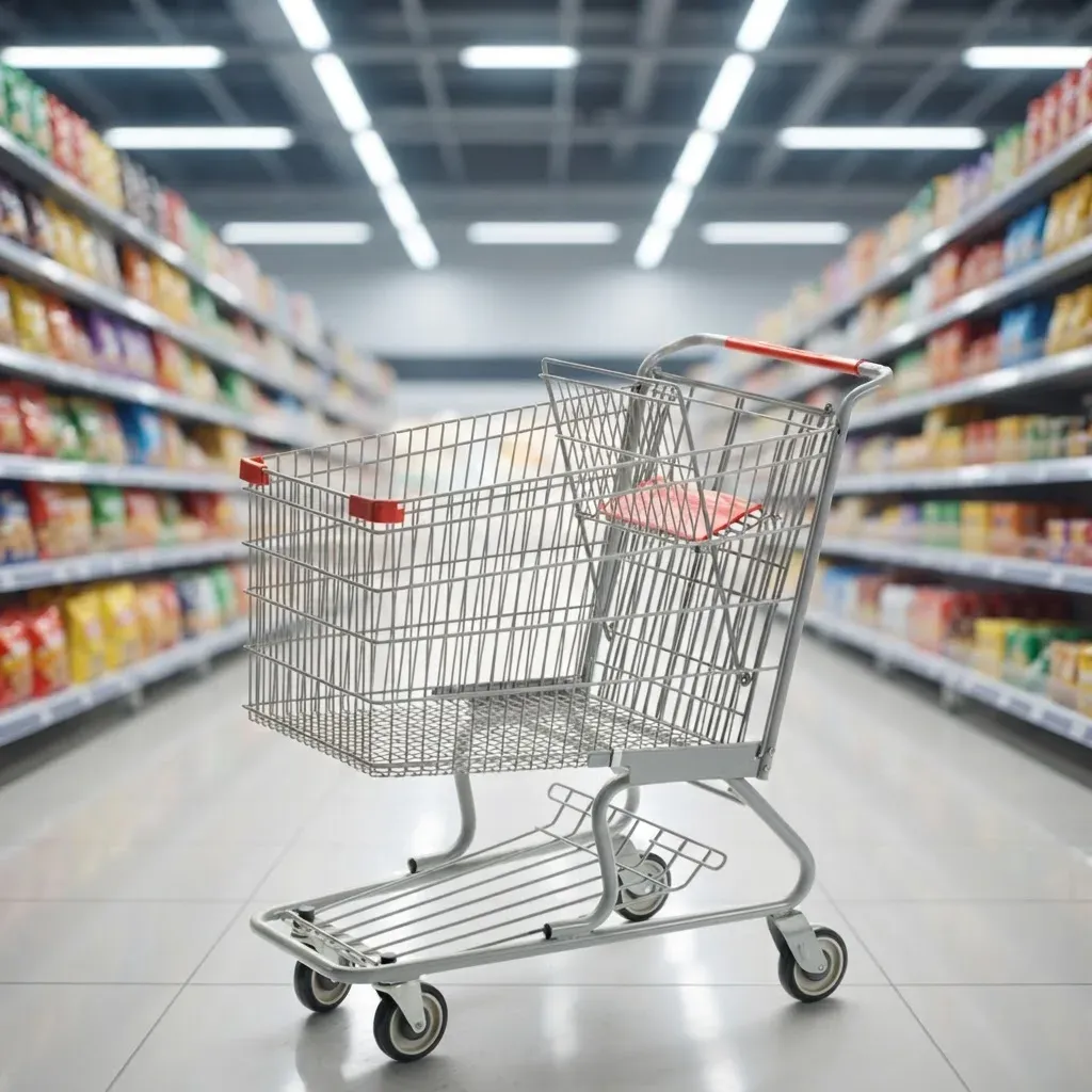 American Style Mesh Supermarket Shopping Trolley