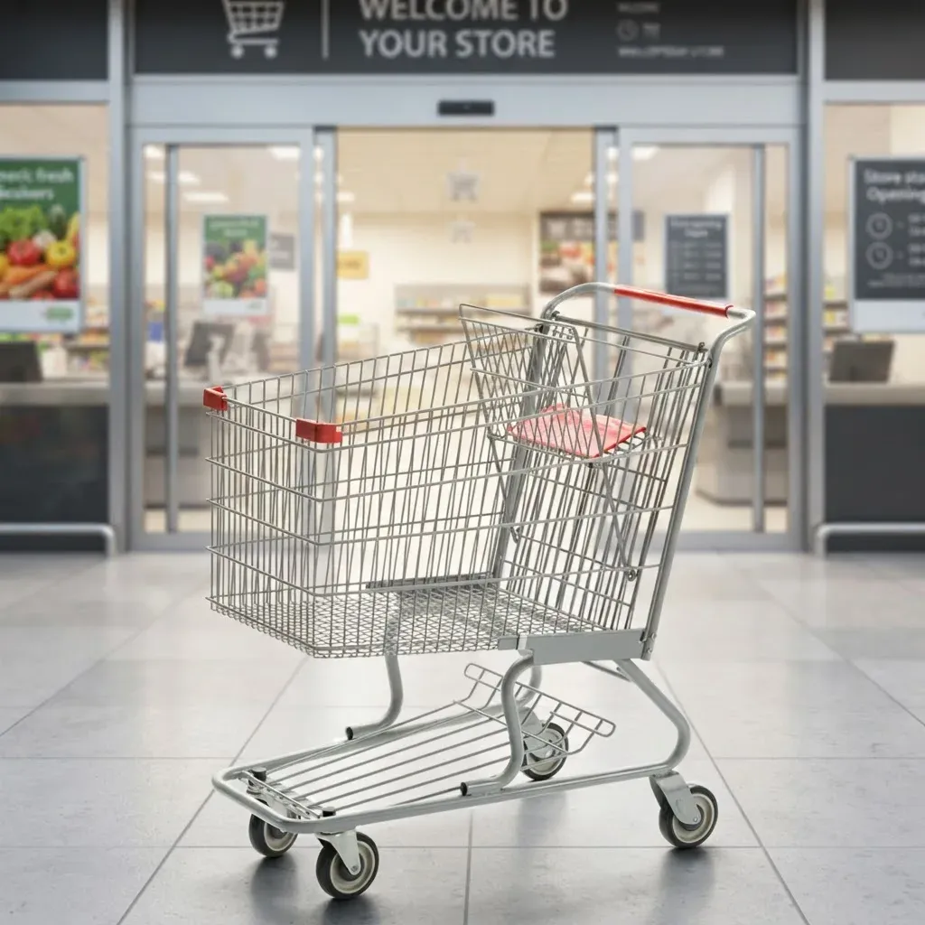 American Style Mesh Supermarket Shopping Trolley photo 2