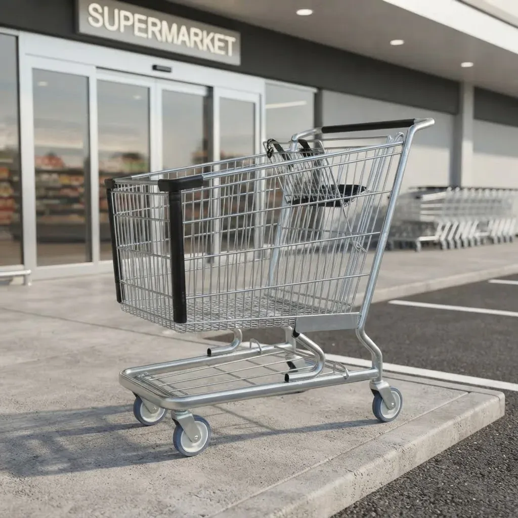 180L American Classic Mesh Steel Shopping Trolley