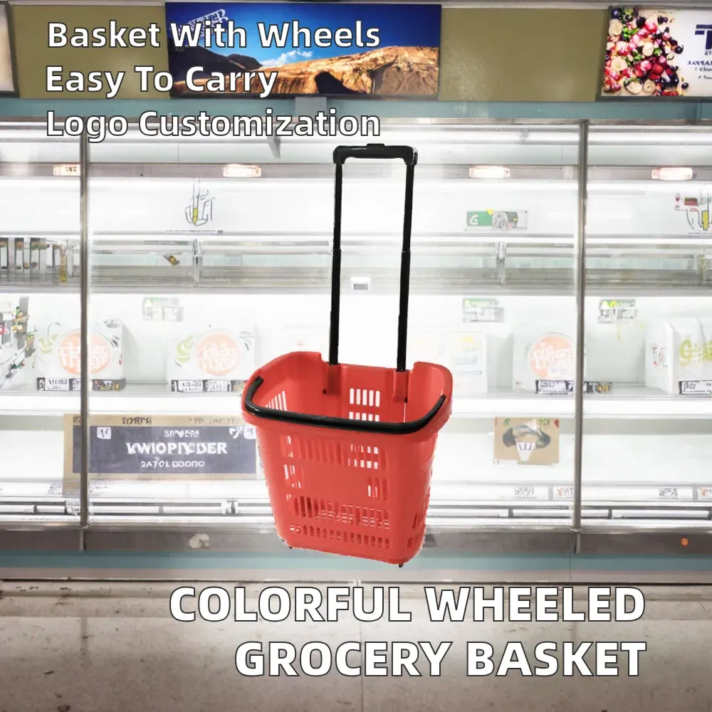 Supermarket Shopping Trolley Colourful PP Plastic 35L Grocery detail 3