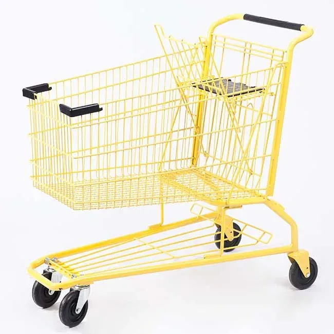 150L American Style Steel Mesh Shopping Trolley with 4 photo 2