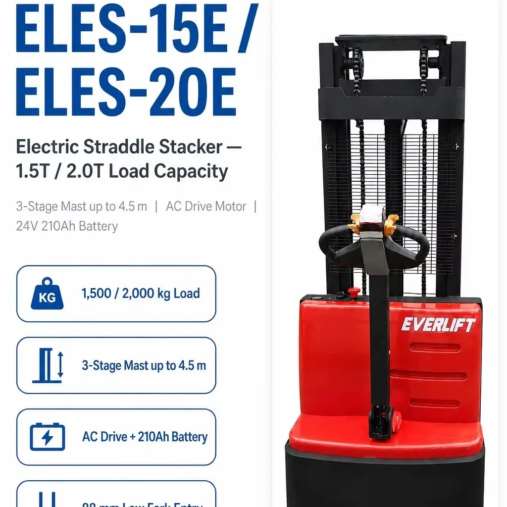 Electric Pallet Stacker 24V Walkie 2Ton 1.5 Ton