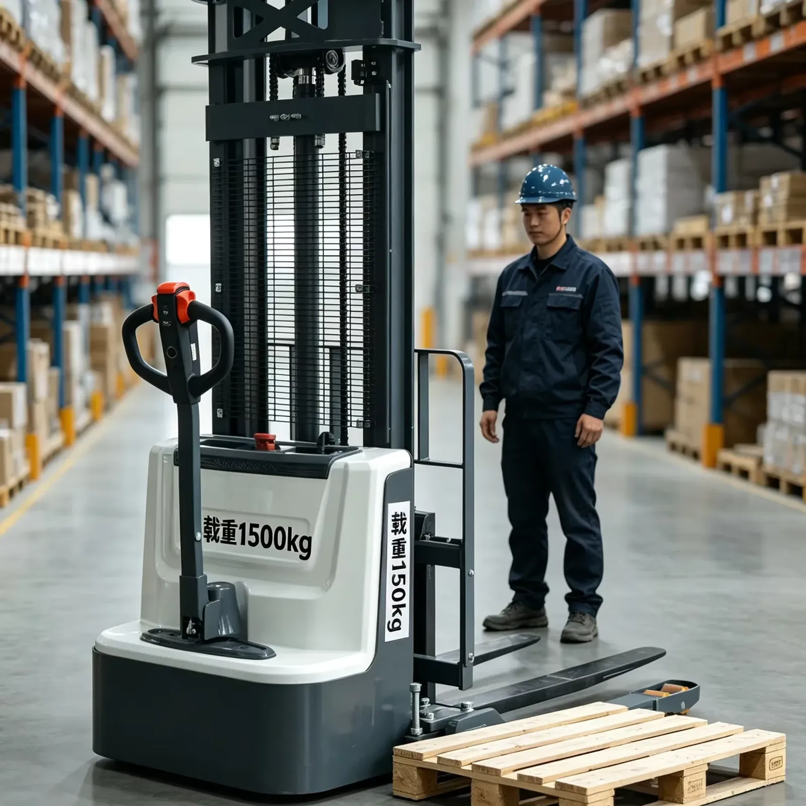 Full Electric Straddle Stacker 3M 4M Middle Handle photo 1