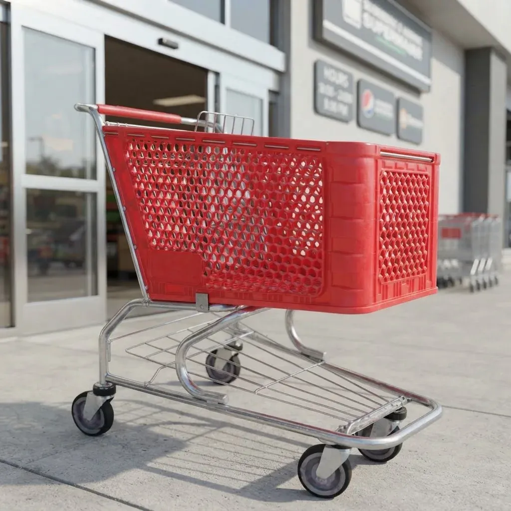 100L Light Duty Convenience Store Shopping Mall Plastics Shopping Trolley