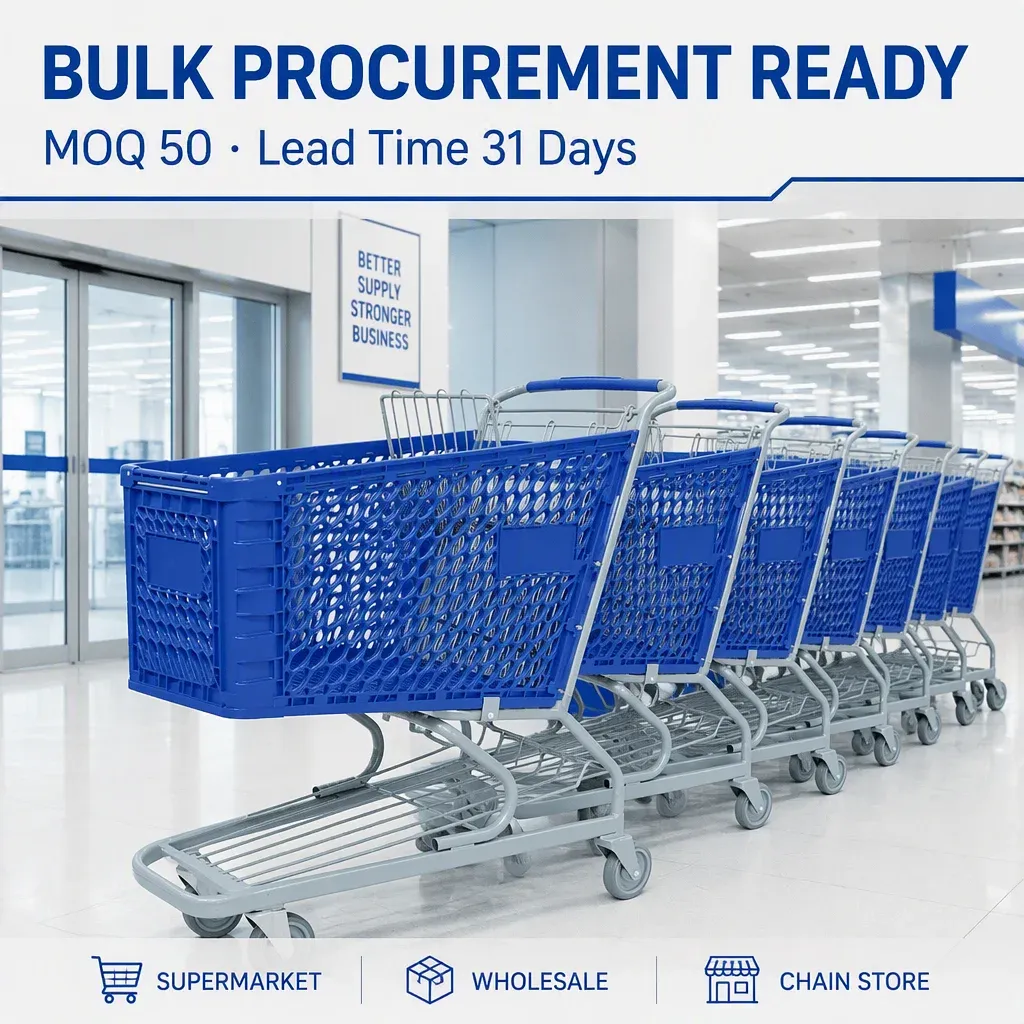 120L Mesh PP Supermarket Shopping Trolley detail 2