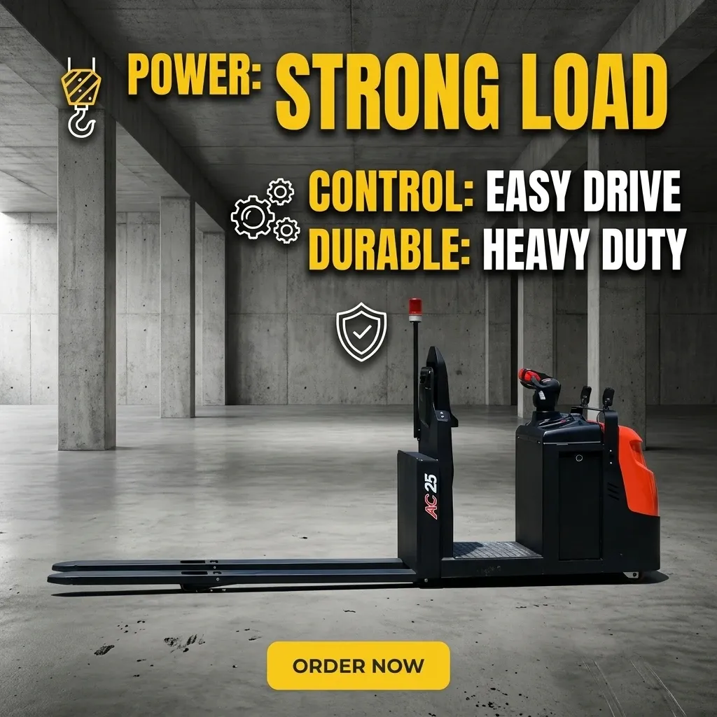 2T Stand on Full Electric Pallet Truck Lower Level Order