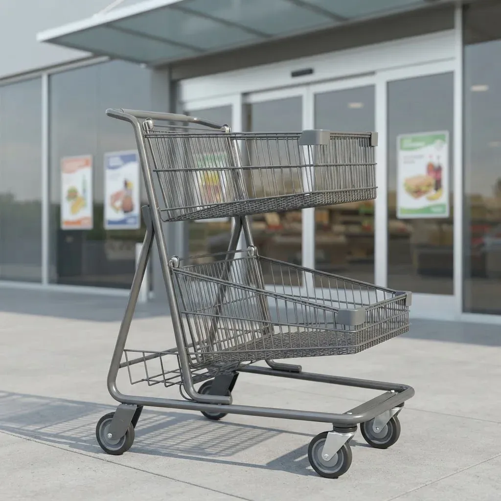 Supermarket Shopping Trolley Double