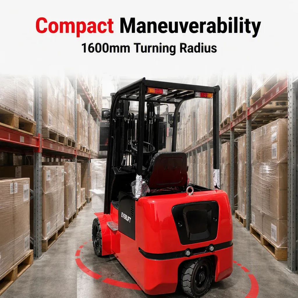 High Performance Three-wheel Electric Forklift Truck 1500 kg detail 1