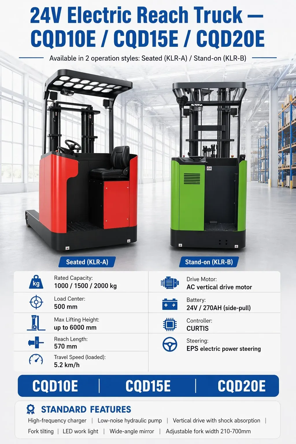 CQD15K 12m High Lift Reach Truck 1.5T photo 3