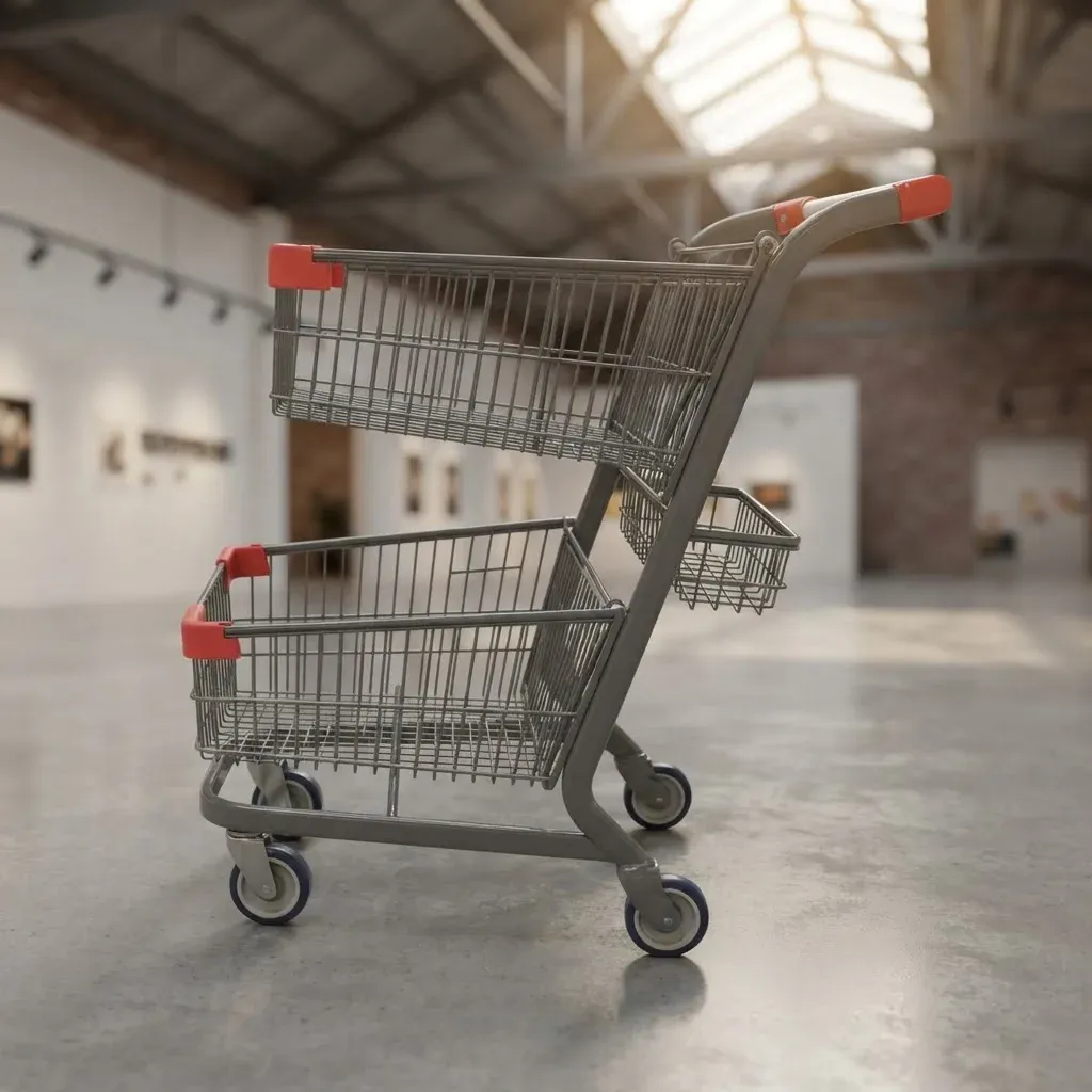 Supermarket American Store Shop Metal Two Basket Push photo 4