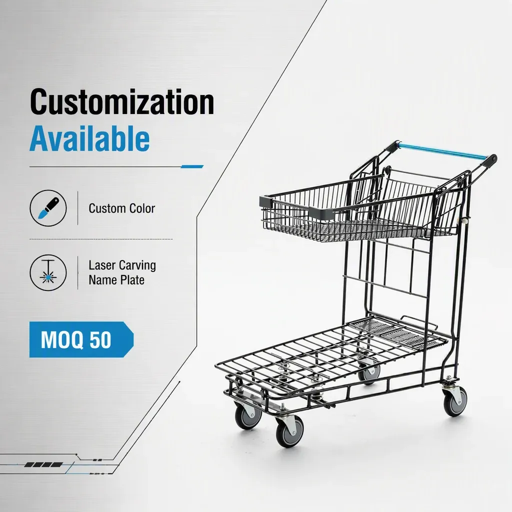 Supermarket Industrial Logistic Hand Push Trolley (LPT-69819) detail 5