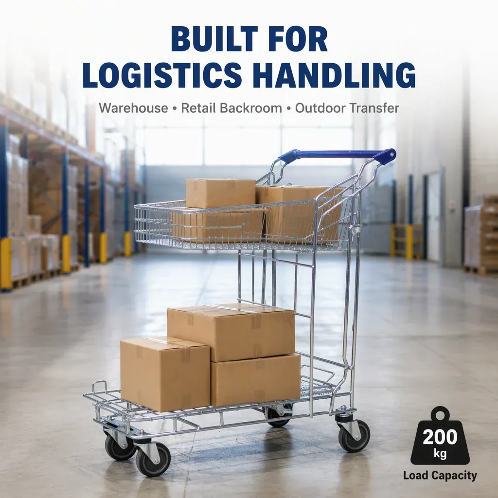 Heavy Duty Warehouse Trolley 200 kg detail 1