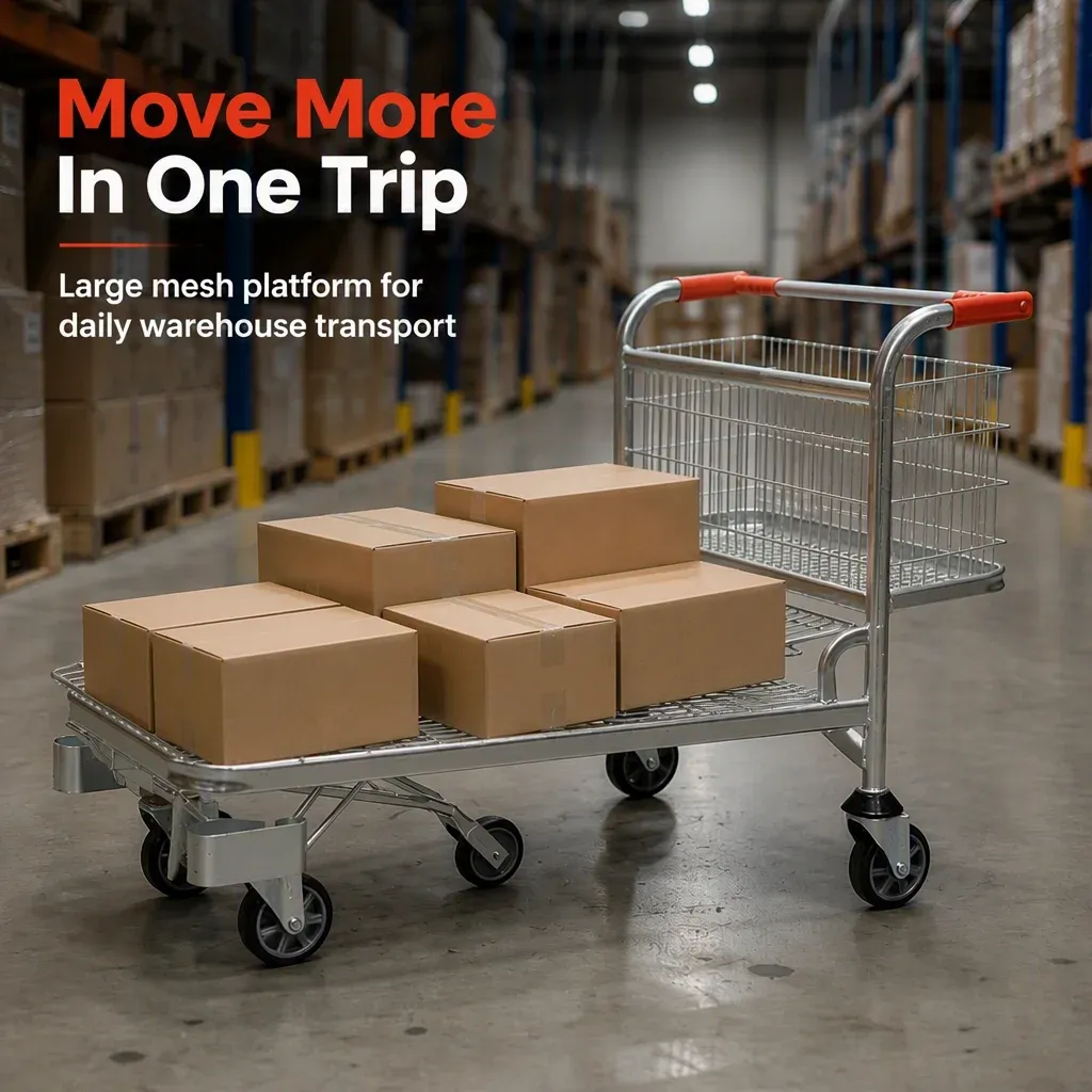 Heavy Duty Foldable Warehouse Trolley Five detail 1