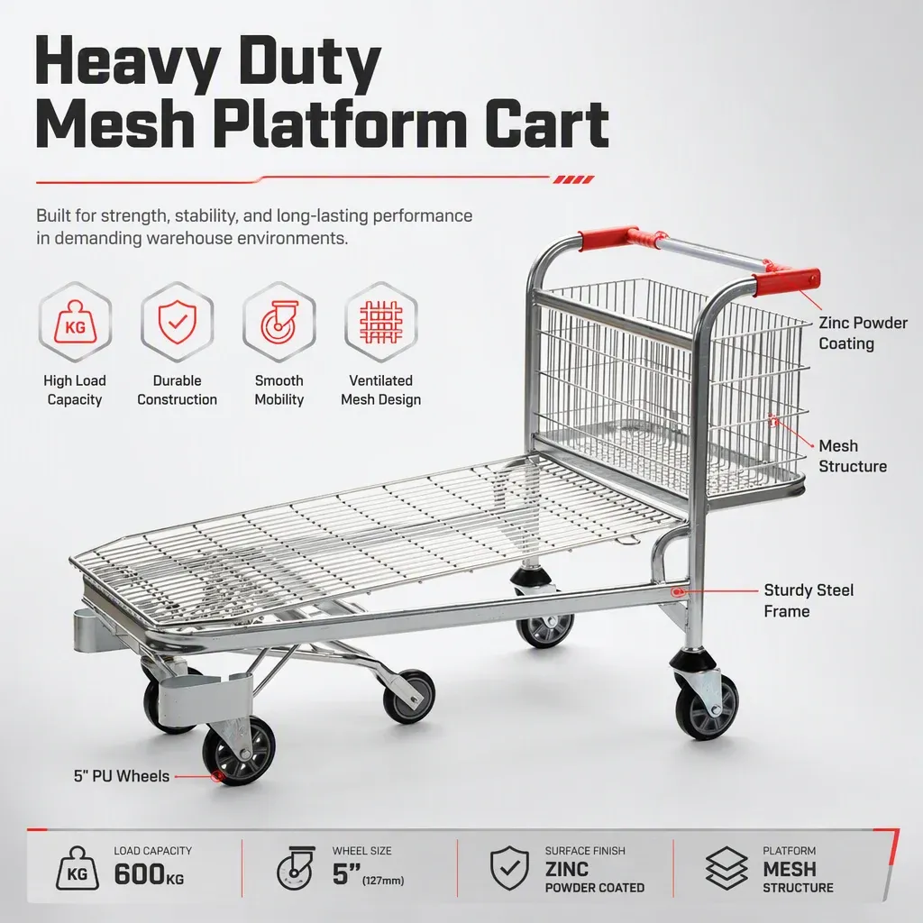 Heavy Duty Foldable Warehouse Trolley Five detail 2