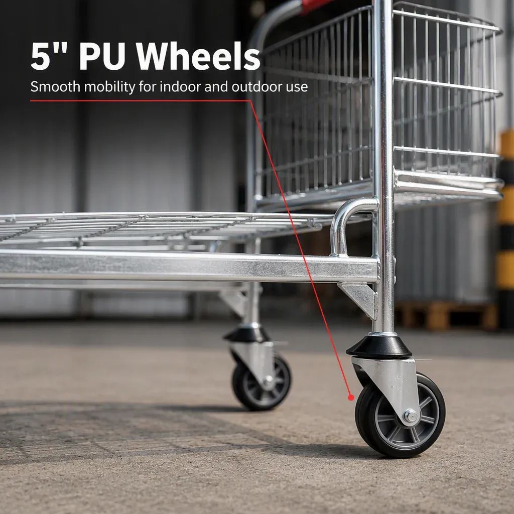 Heavy Duty Foldable Warehouse Trolley Five detail 3