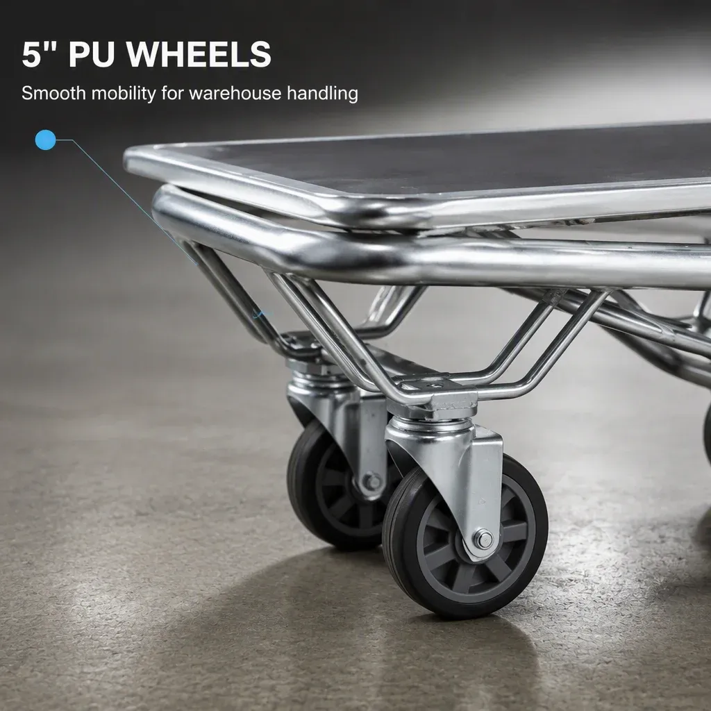 Heavy Duty Wire Basket Picking Cart Warehouse Trolley Cargo detail 4