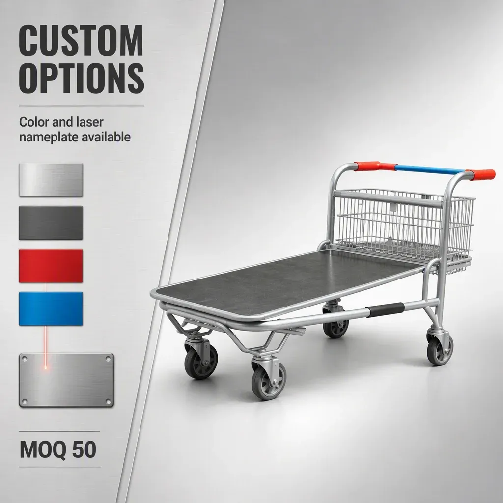 Heavy Duty Wire Basket Picking Cart Warehouse Trolley Cargo detail 6