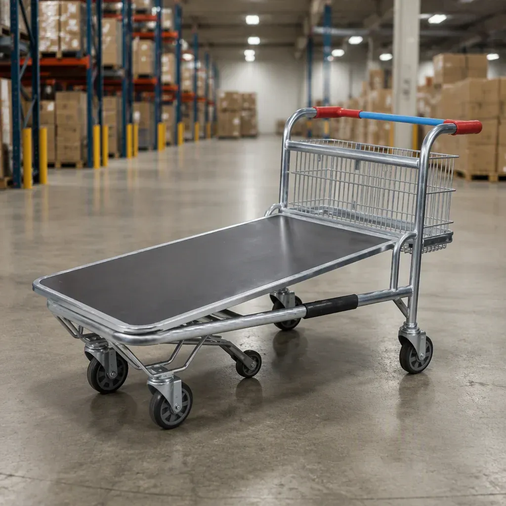Heavy Duty Wire Basket Picking Cart Warehouse Trolley Cargo