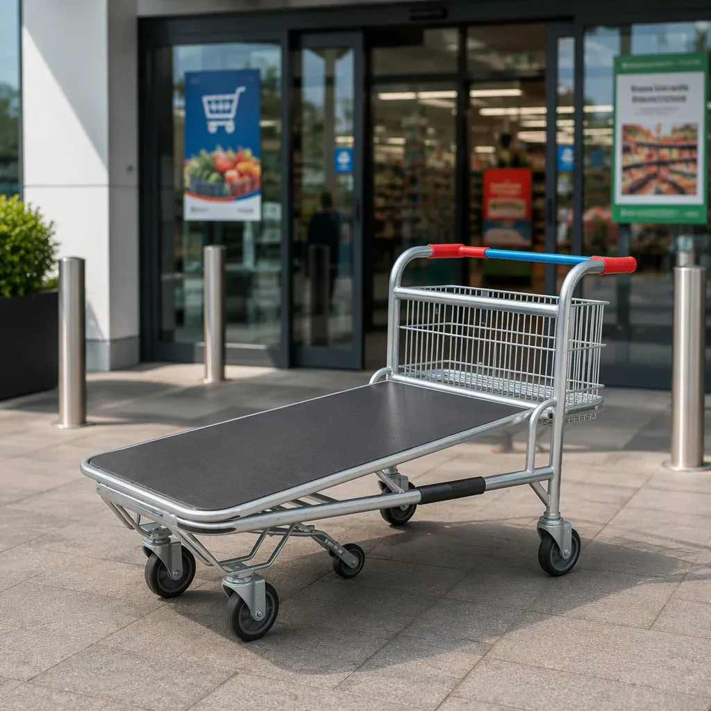 Heavy Duty Wire Basket Picking Cart Warehouse Trolley Cargo photo 4