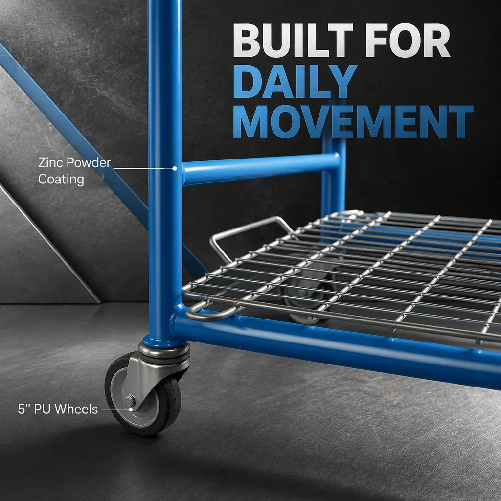 Heavy Duty Wire Basket Picking Cart With Cover detail 4