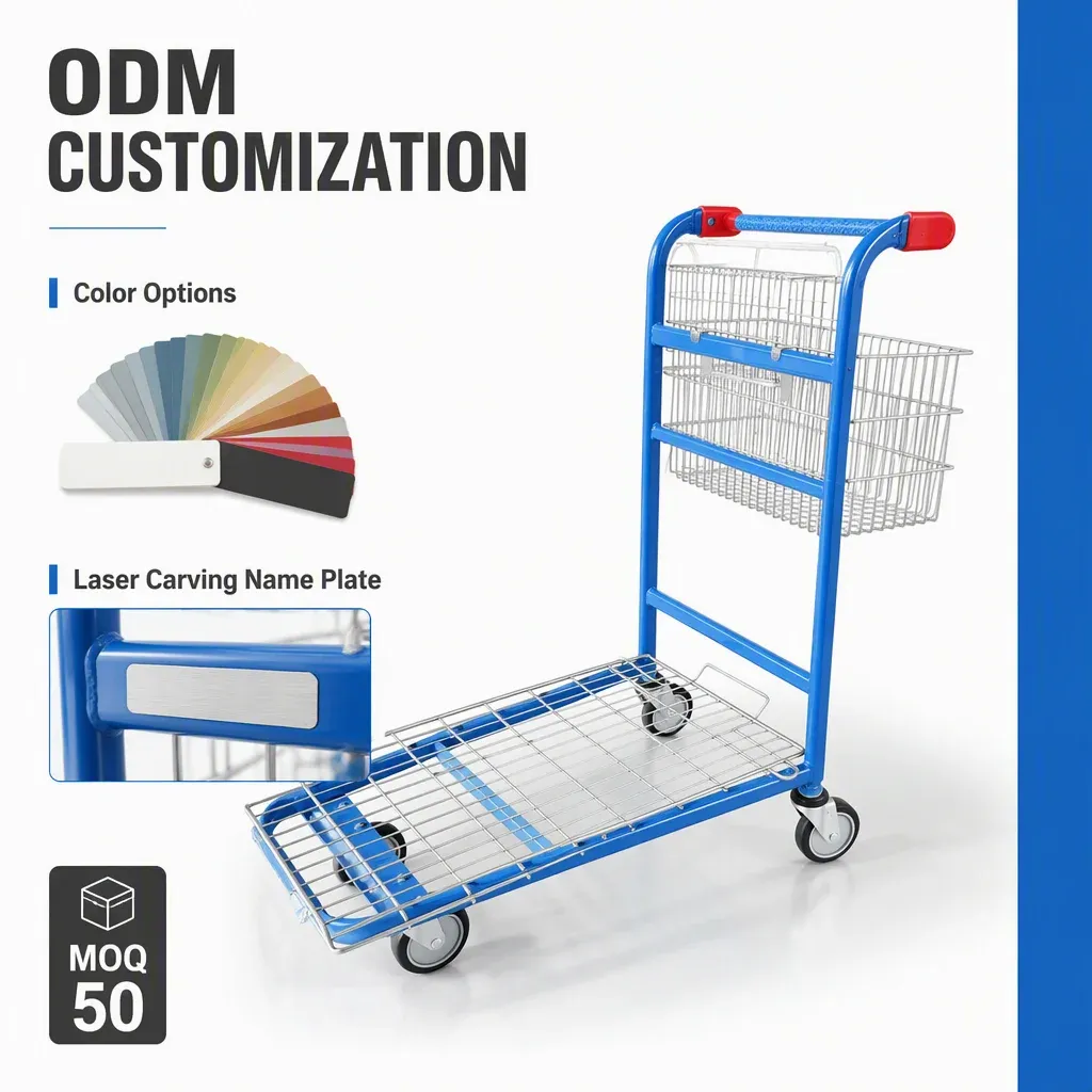 Heavy Duty Wire Basket Picking Cart With Cover detail 6