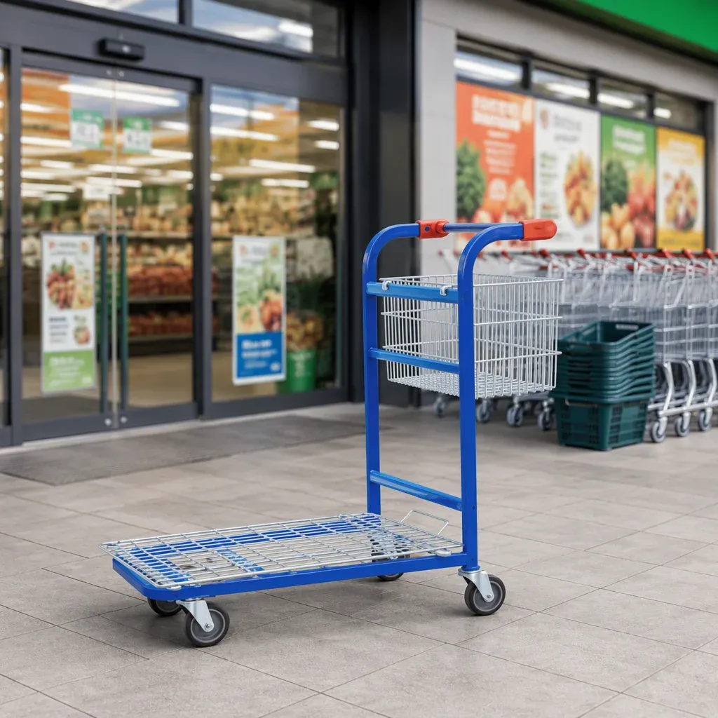 Heavy Duty Wire Basket Picking Cart With Cover