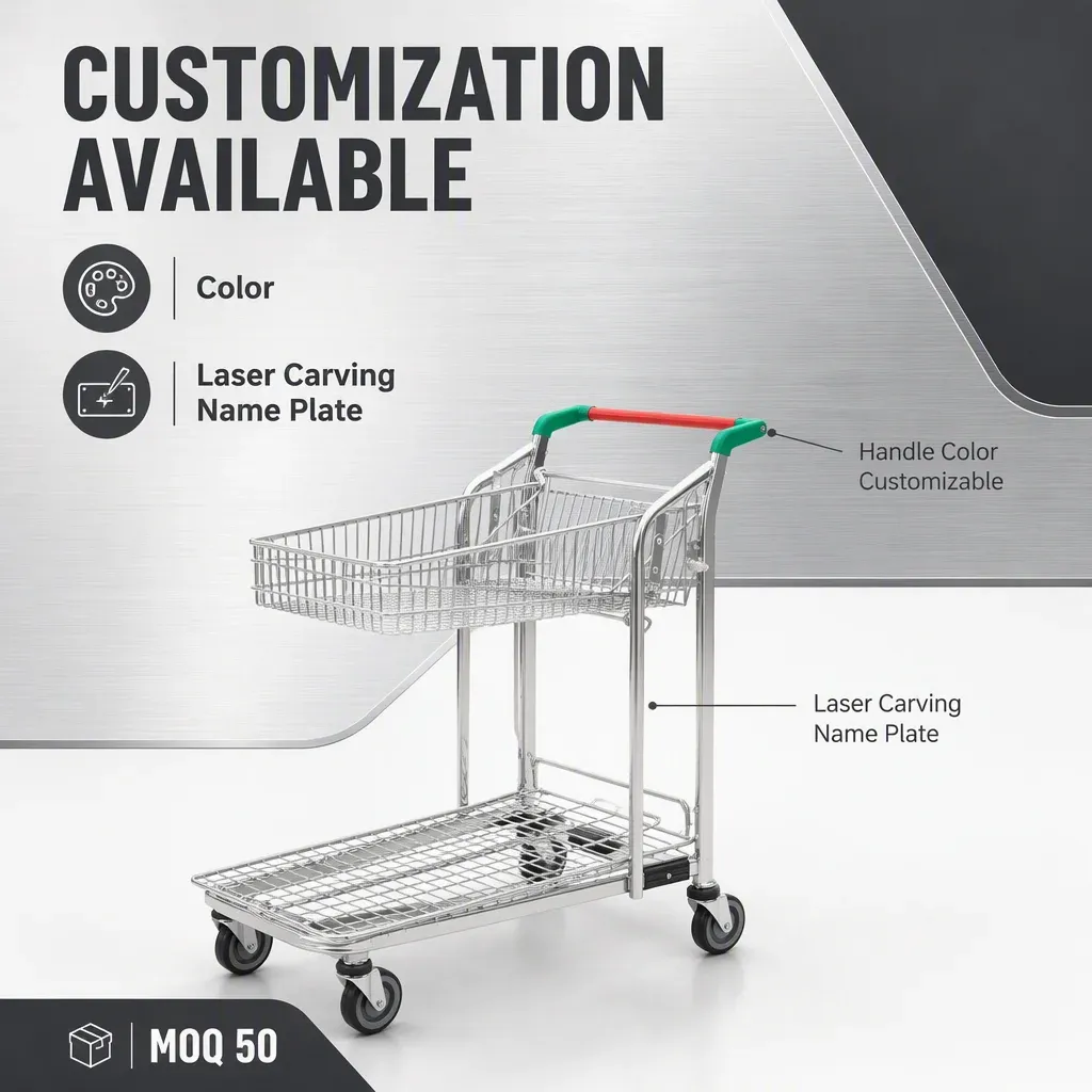 Heavy Duty Metal Warehouse Trolley Industrial Platform detail 5