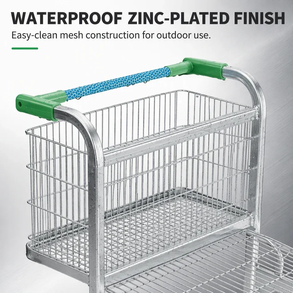 Heavy Duty Basket Picking Cart Warehouse Trolley detail 5