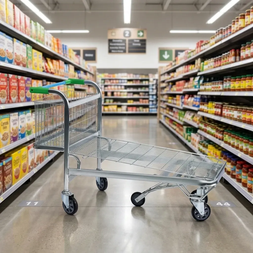 Heavy Duty Basket Picking Cart Warehouse Trolley