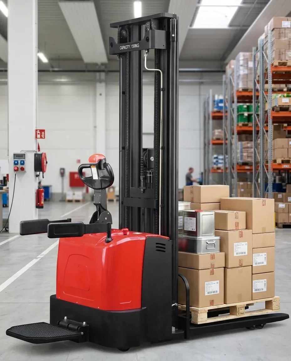 ELES-20H Narrow Leg Rider on Electric Stacker 2000 kg