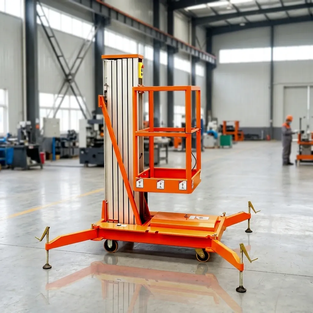 Single Mast Aluminium Alloy Aerial Work Platform 6m 300 kg photo 1