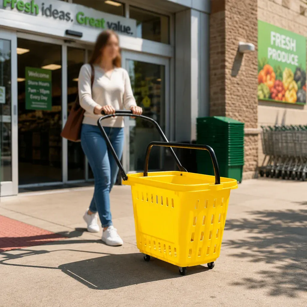 Colourful Plastic Hand Basket with 35L Capacity