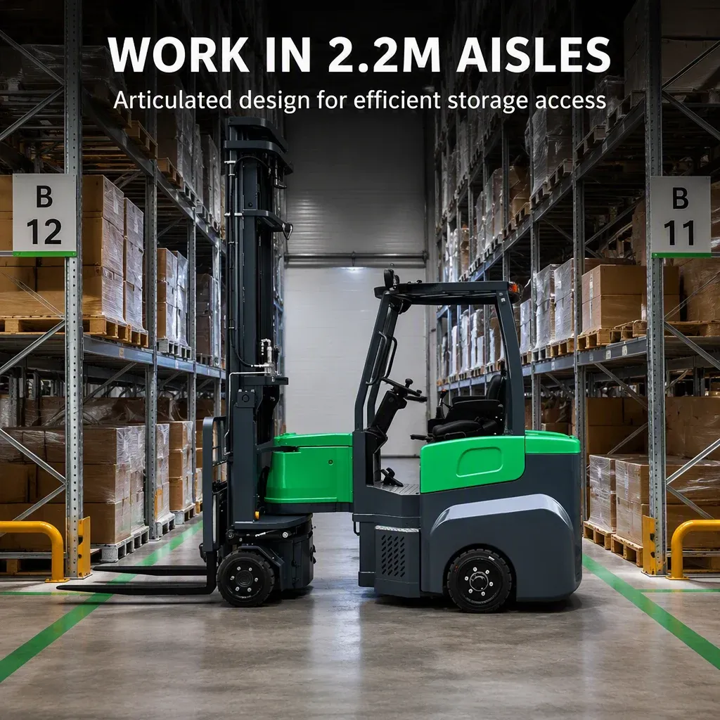 2 Ton 3 Ton Narrow Aisle Electric Articulated Forklift detail 1
