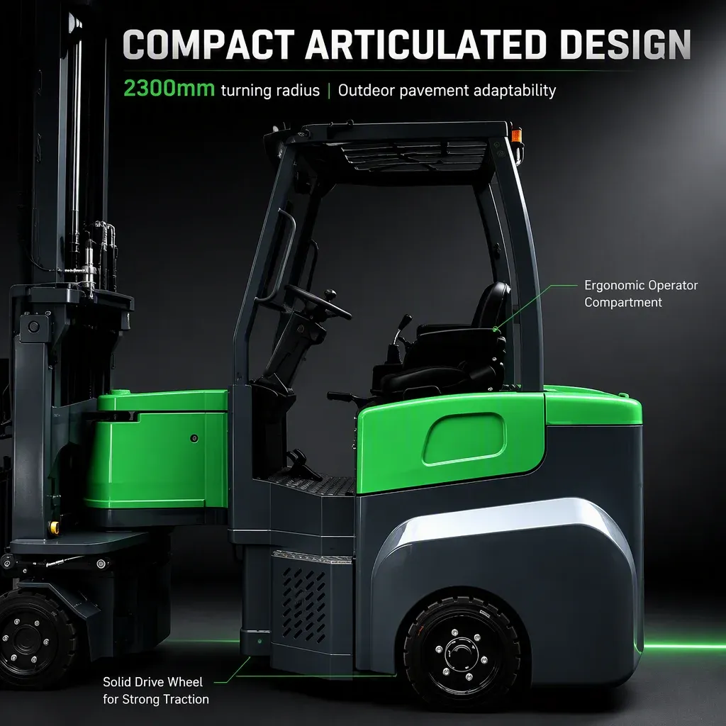 2 Ton 3 Ton Narrow Aisle Electric Articulated Forklift detail 4