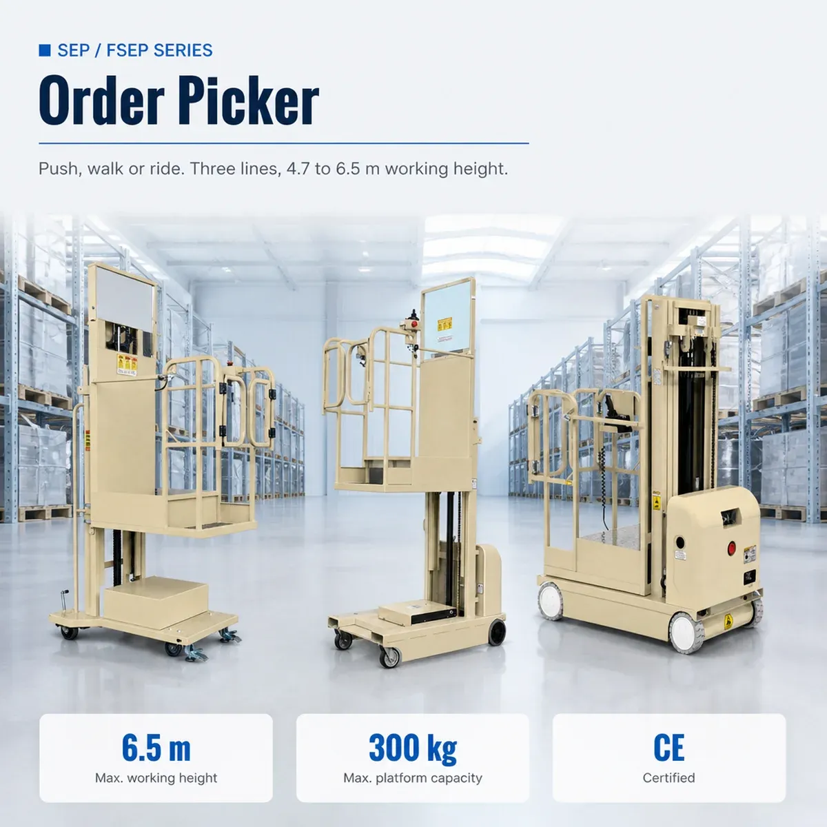 Semi Electric Push Around Lift Platform Mobile Aerial detail 2