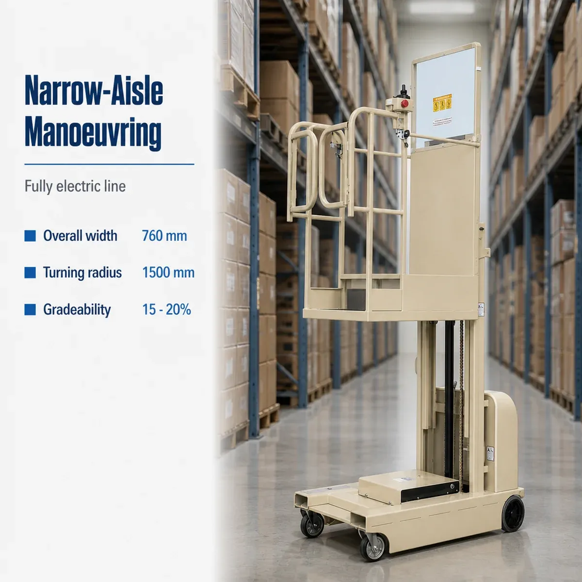 Semi Electric Push Around Lift Platform Mobile Aerial detail 6