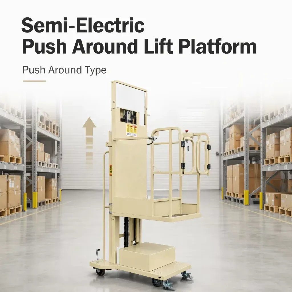 Semi Electric Push Around Lift Platform Mobile Aerial