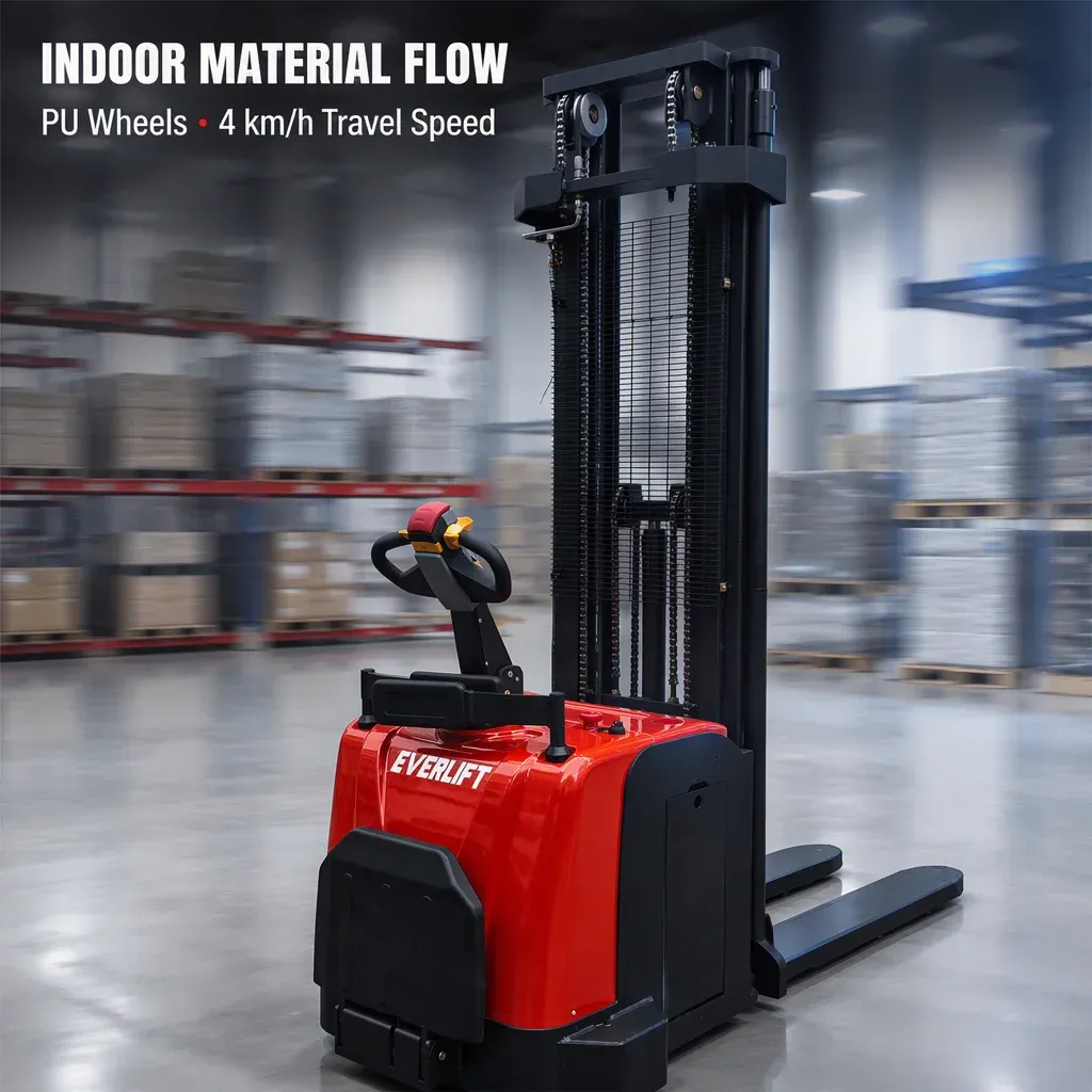 4.5M 5M 6M Heavy Duty Rider Electric Stacker 1.5t 2t 3t detail 2
