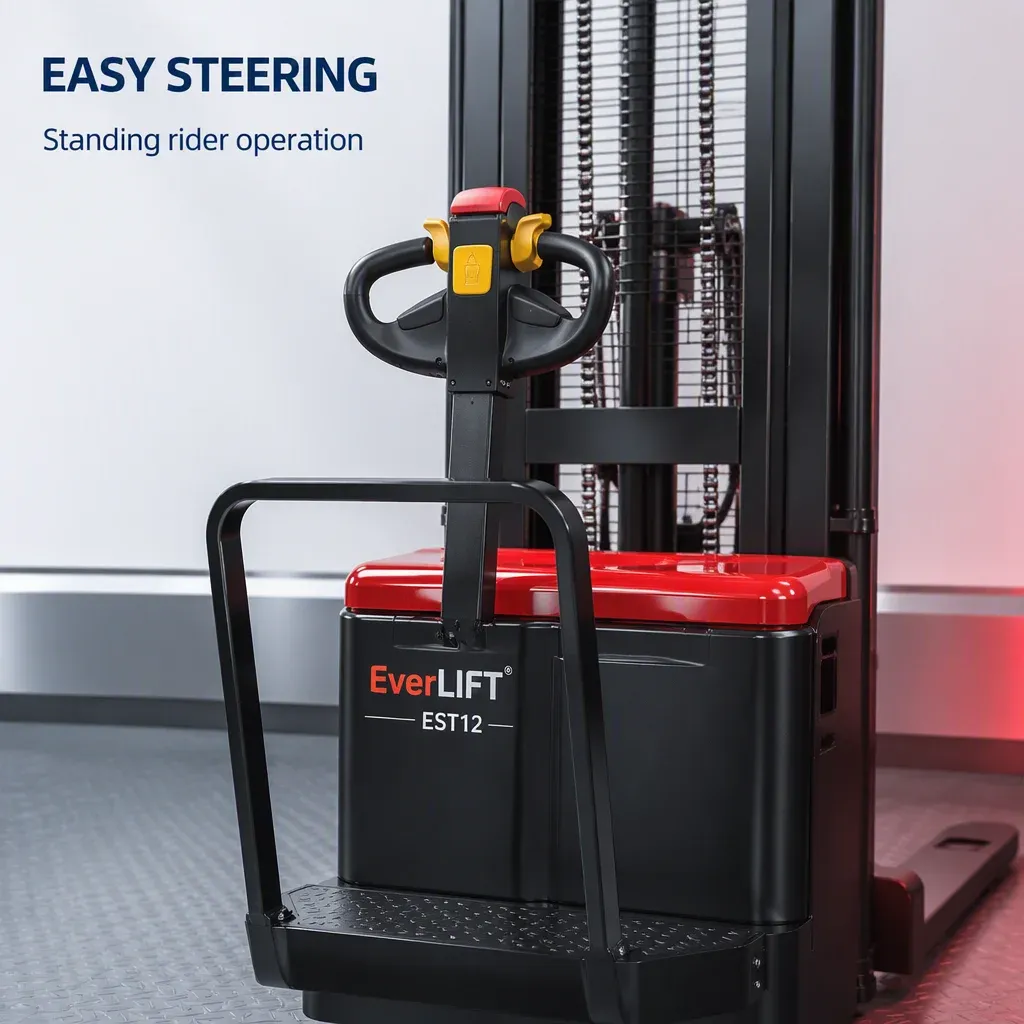 4.5M 5M 6M Heavy Duty Rider Electric Stacker 1.5t 2t 3t detail 7