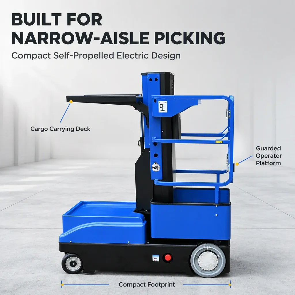 Order Picker Electric 3m 4m 5m Working Height Narrow Lift detail 6