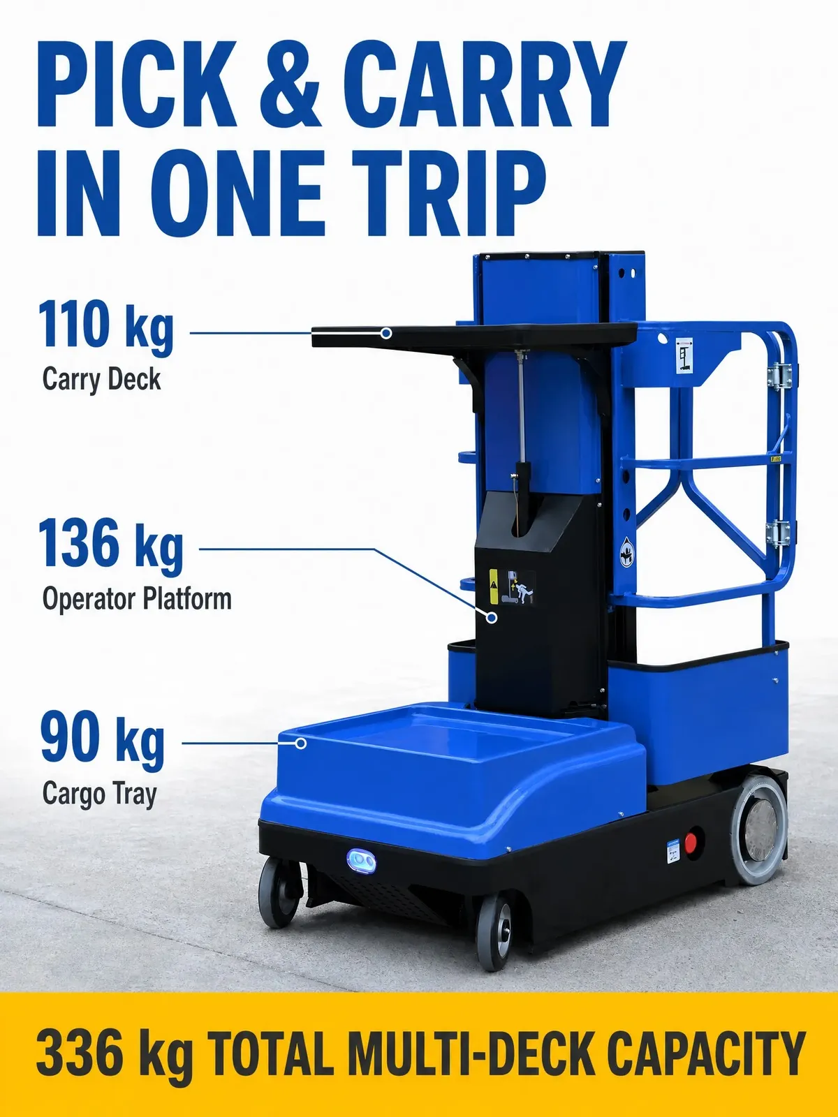 Order Picker Electric 3m 4m 5m Working Height Narrow Lift photo 6