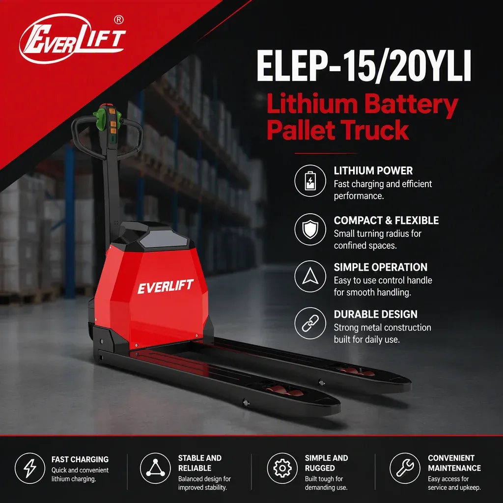 ELEP-15/20YLI DC15/20 Full Electric Pallet Truck Lithium detail 1