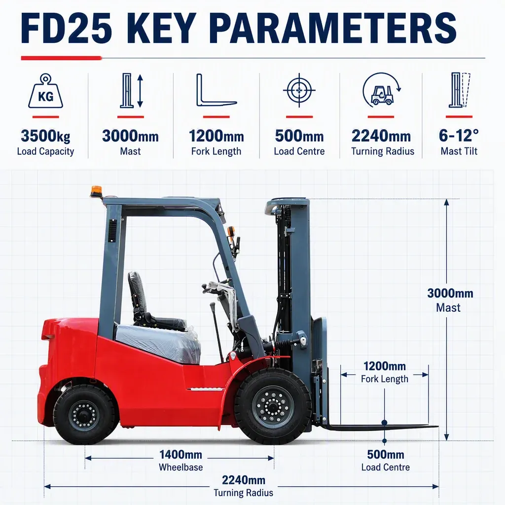 Industrial Forklift 3500 kg detail 3