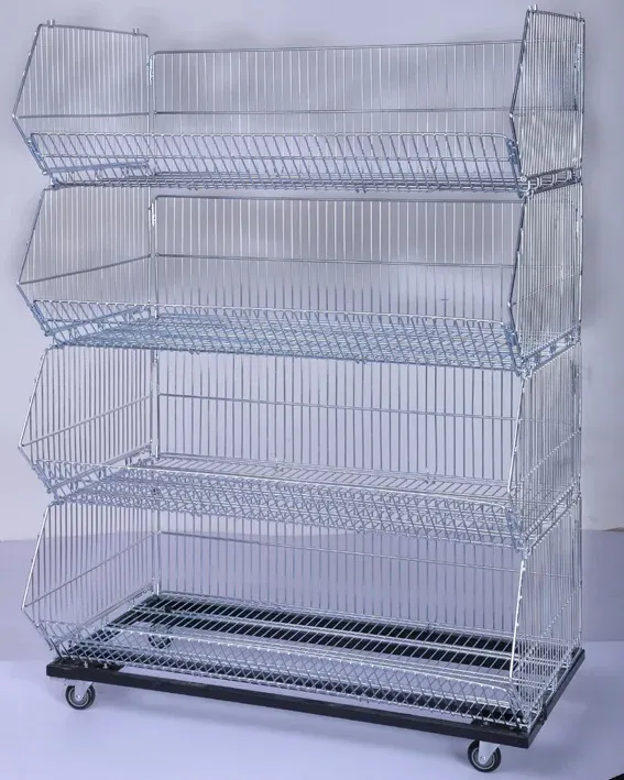 Folding Stacking Cage, Wire Storage Basket detail 1