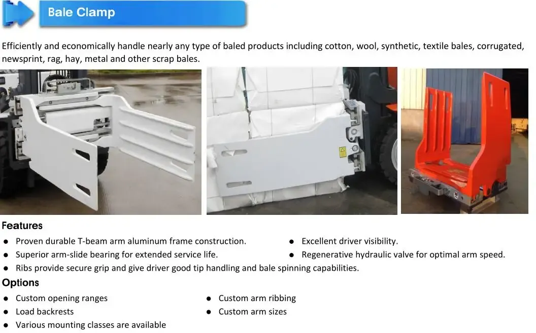 2Ton 2.5Ton Heavy Duty Forklift Attachment Bale Clamp detail 2